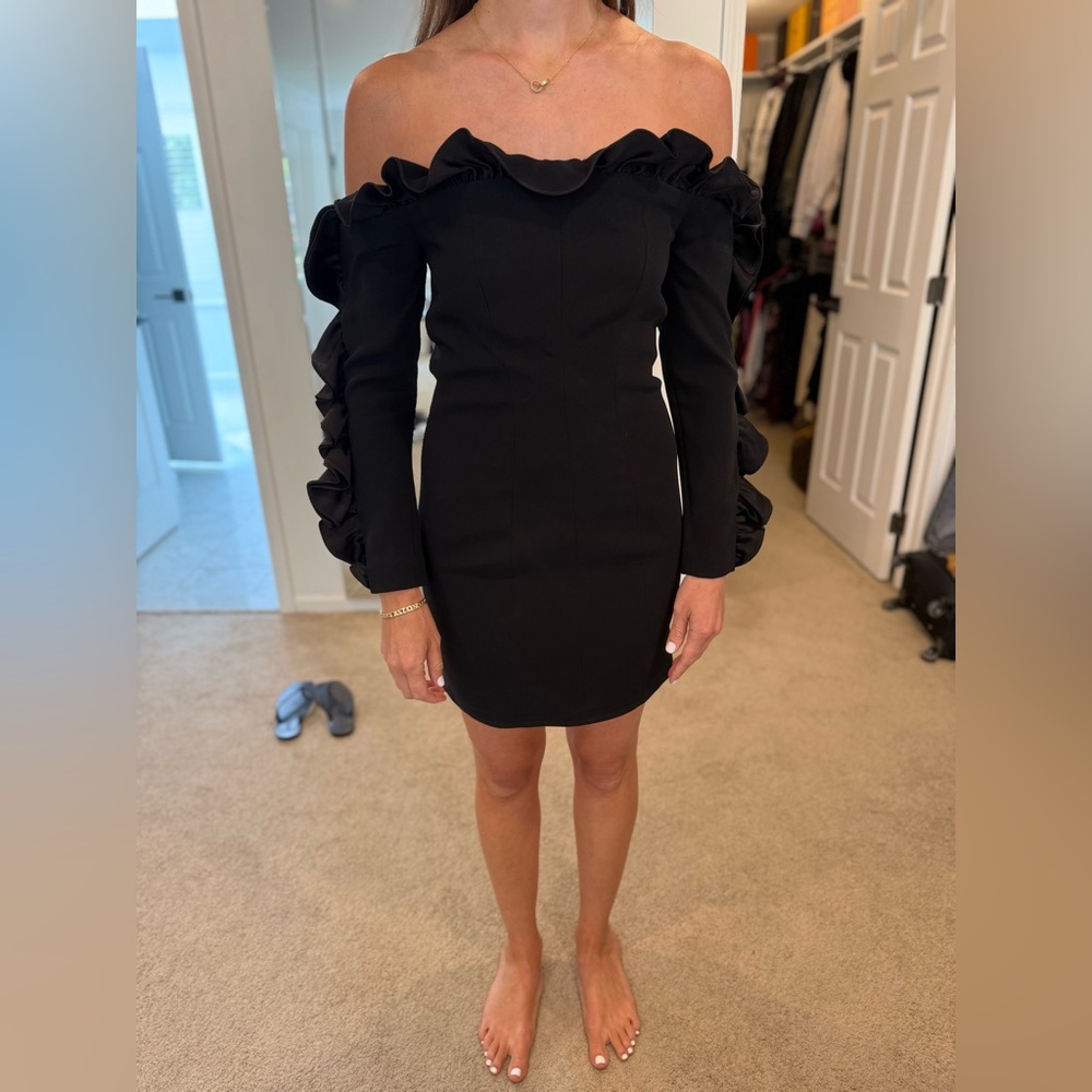 Cinq à Sept Elegant Black Off-Shoulder Dress
